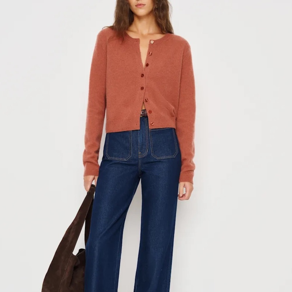 REFORMATION Clara Cashmere Crew Cardigan - Picture 2 of 4